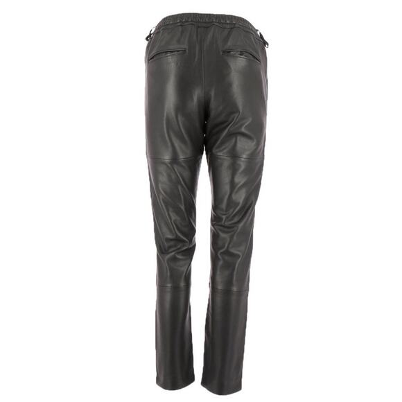 SALE!!!!!!Zadig & Voltaire Black Leather Drawstring Jogger Pants Size 36 - Picture 3 of 3